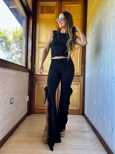 Conjunto Vuelo abierto Slim negro