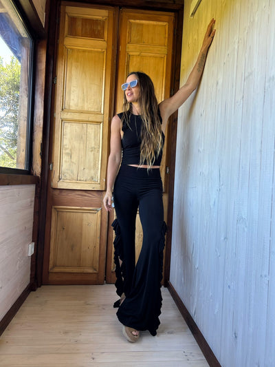 Conjunto Vuelo abierto Slim negro