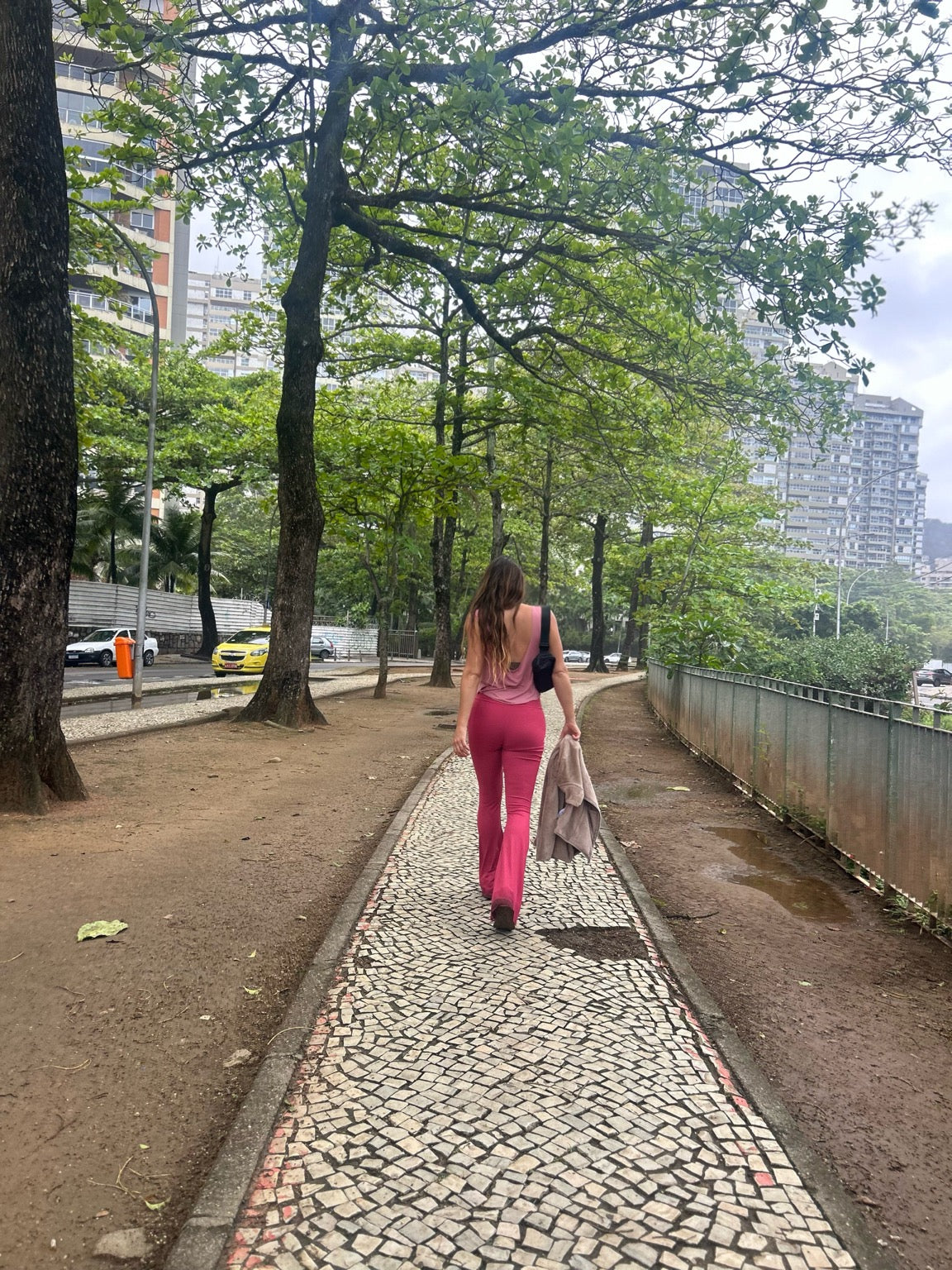 Pantalon Oxford Algodón Fucsia s/bolsillos