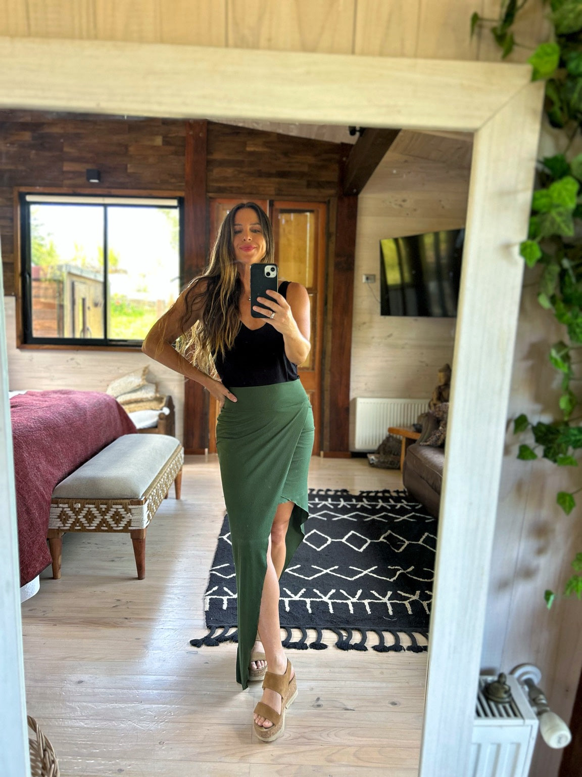 Falda Sirena Verde Olivo