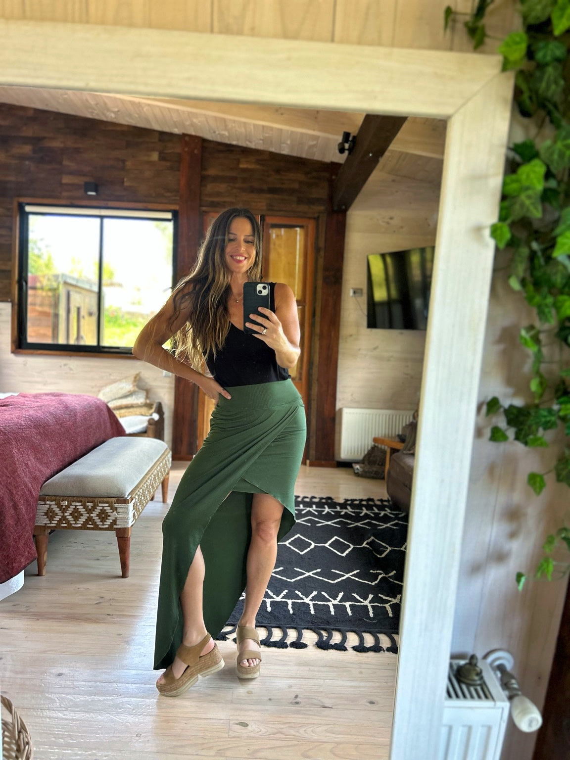 Falda Sirena Verde Olivo