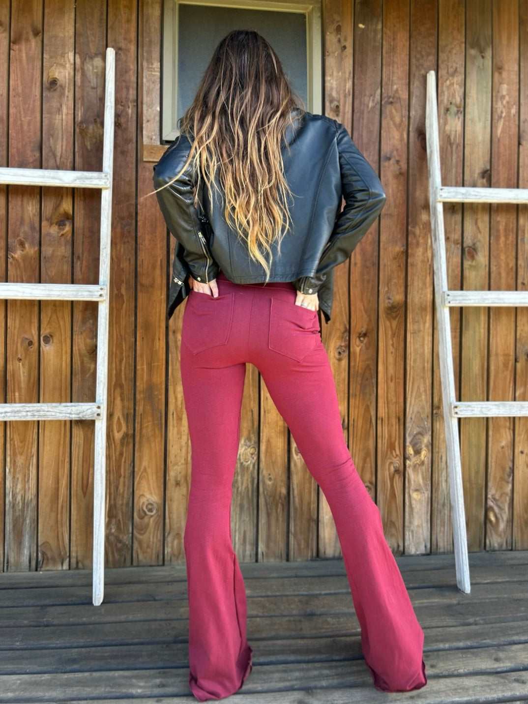 Pantalón Oxford Basic Algodon Burdeo c/bolsillos