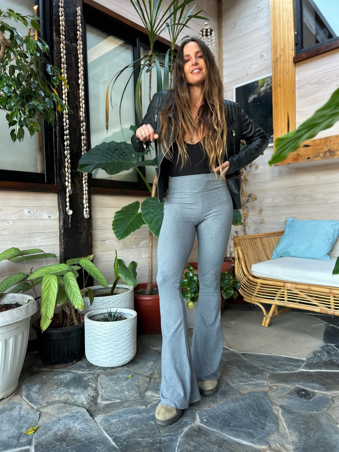 Pantalón Oxford Algodón Grafito S/bolsillos