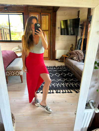 Falda Sirena roja