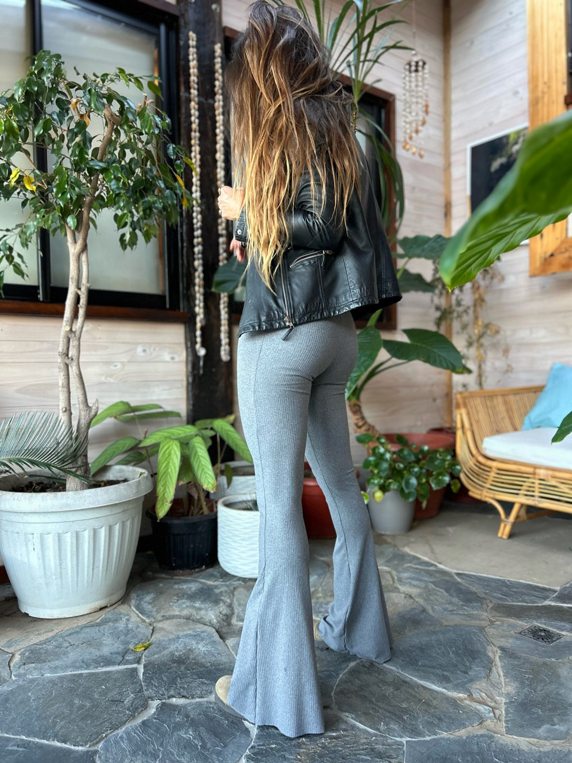 Pantalón Oxford Algodón Grafito S/bolsillos