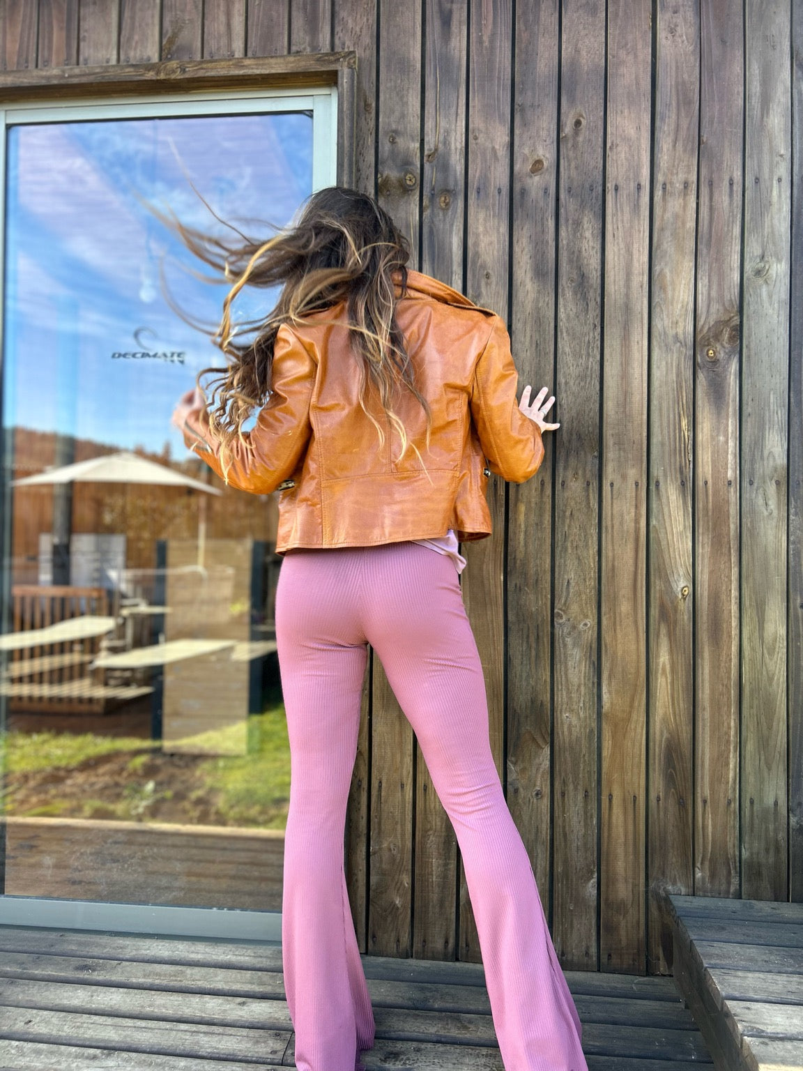 Pantalón Oxford Basic algodón s/bolsillos Rosa Palo