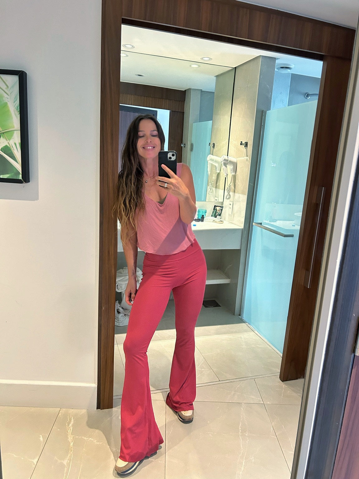 Pantalon Oxford Algodón Fucsia s/bolsillos