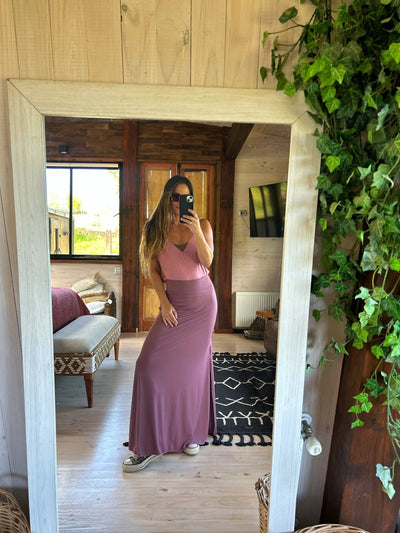 Falda Midi Rosa Palo