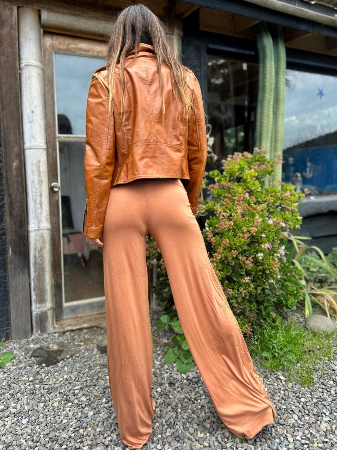 Pants pretina doble algodón Camel