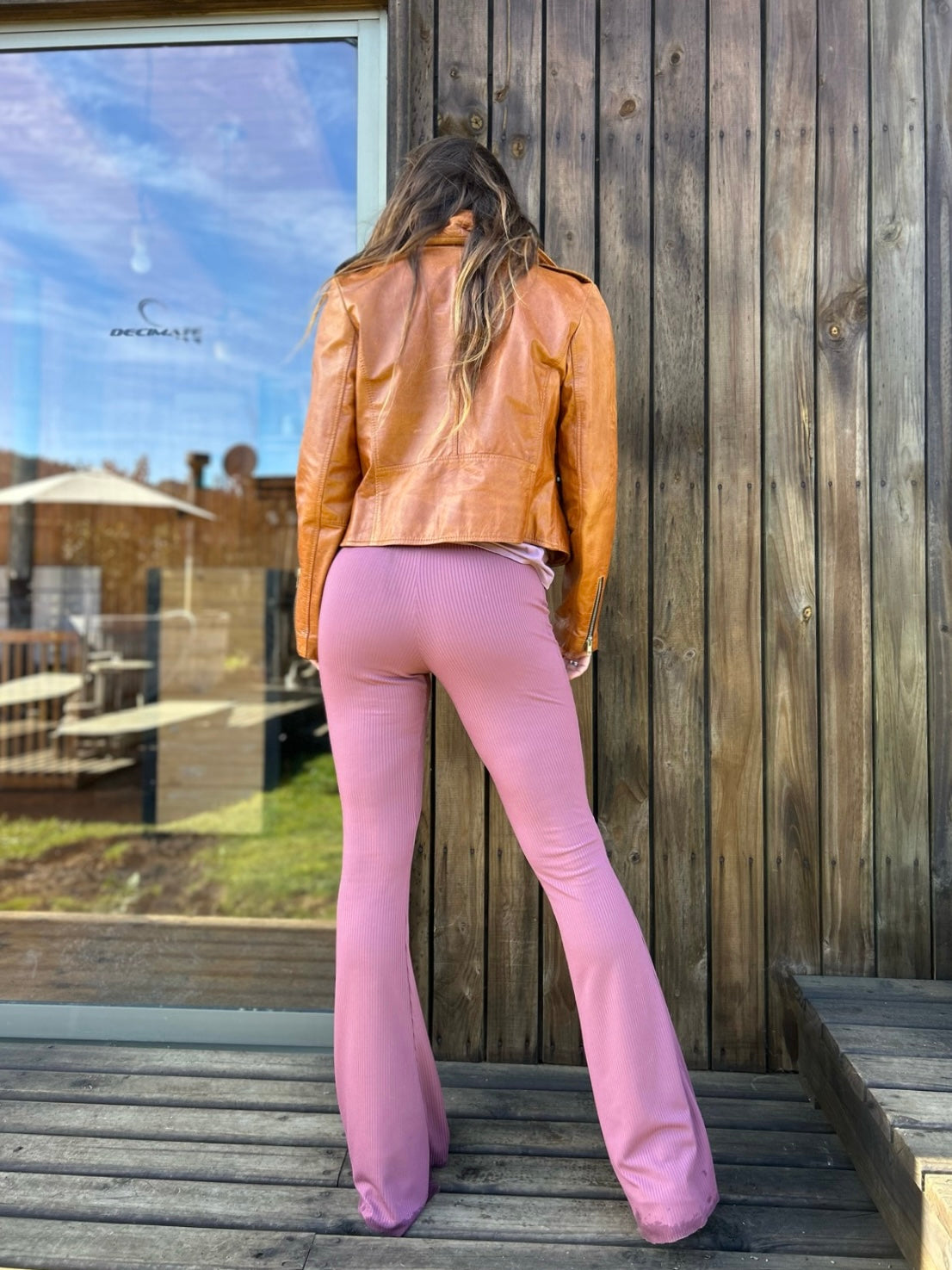 Pantalón Oxford Basic algodón s/bolsillos Rosa Palo