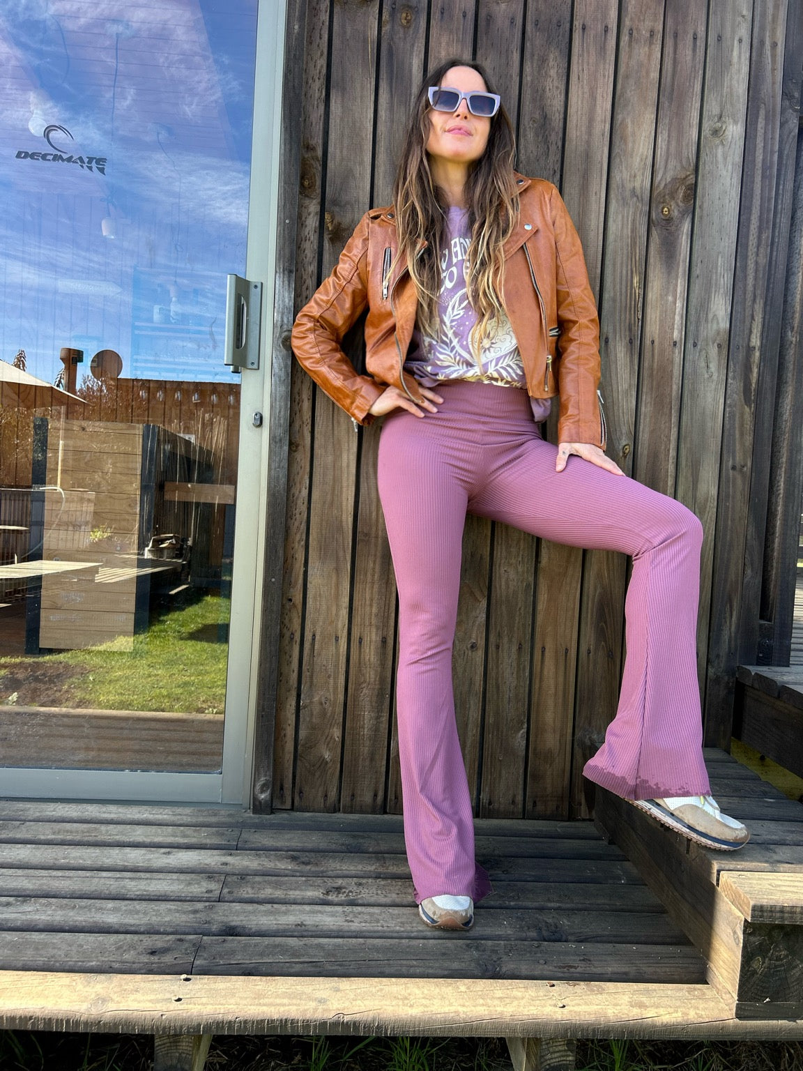 Pantalón Oxford Basic algodón s/bolsillos Rosa Palo