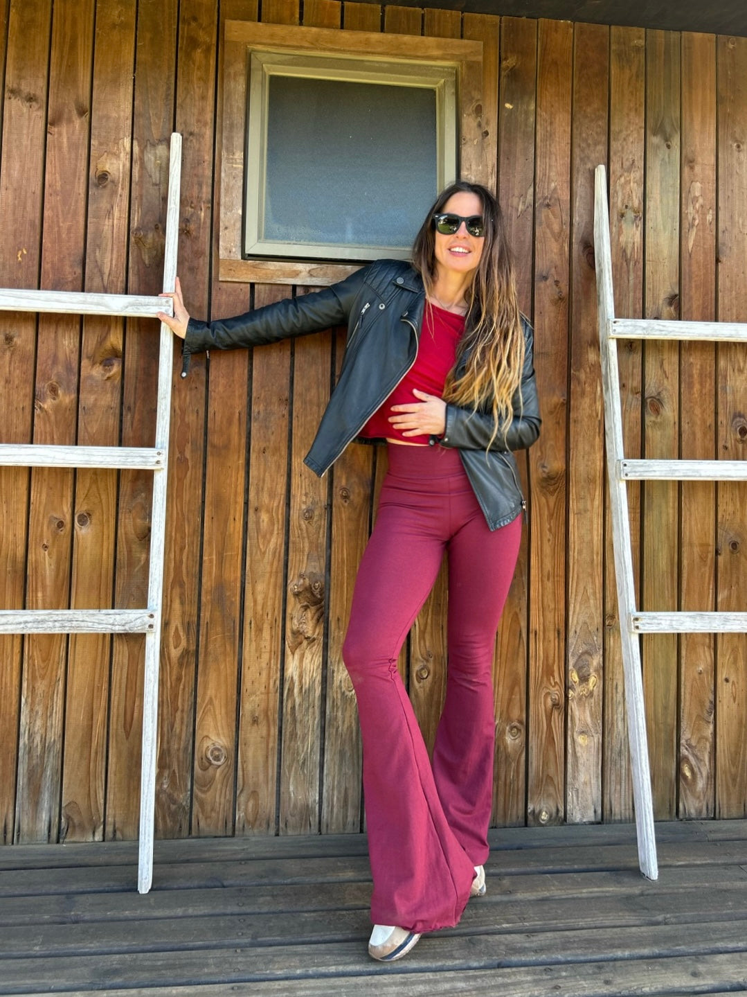 Pantalón Oxford Basic Algodon Burdeo c/bolsillos