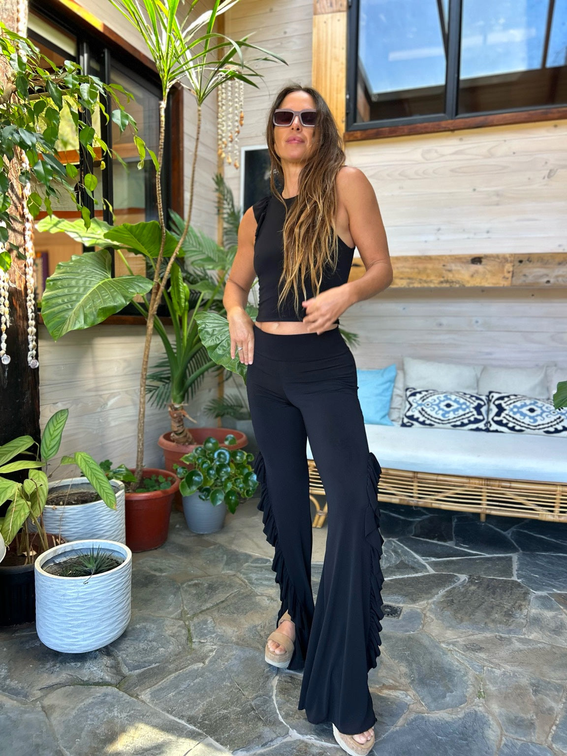 Conjunto Vuelo abierto Slim negro