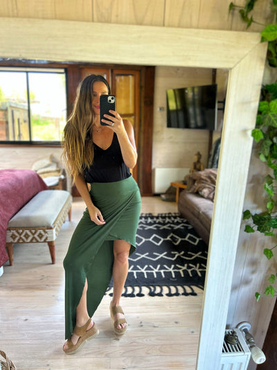 Falda Sirena Verde Olivo