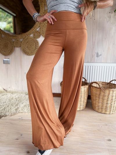 Pants pretina doble algodón Camel